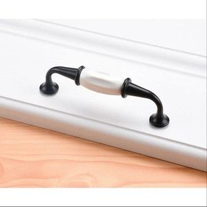 9 Pcs Modern Round White Black Knob Kitchen Cabinet Pulls Drawer
